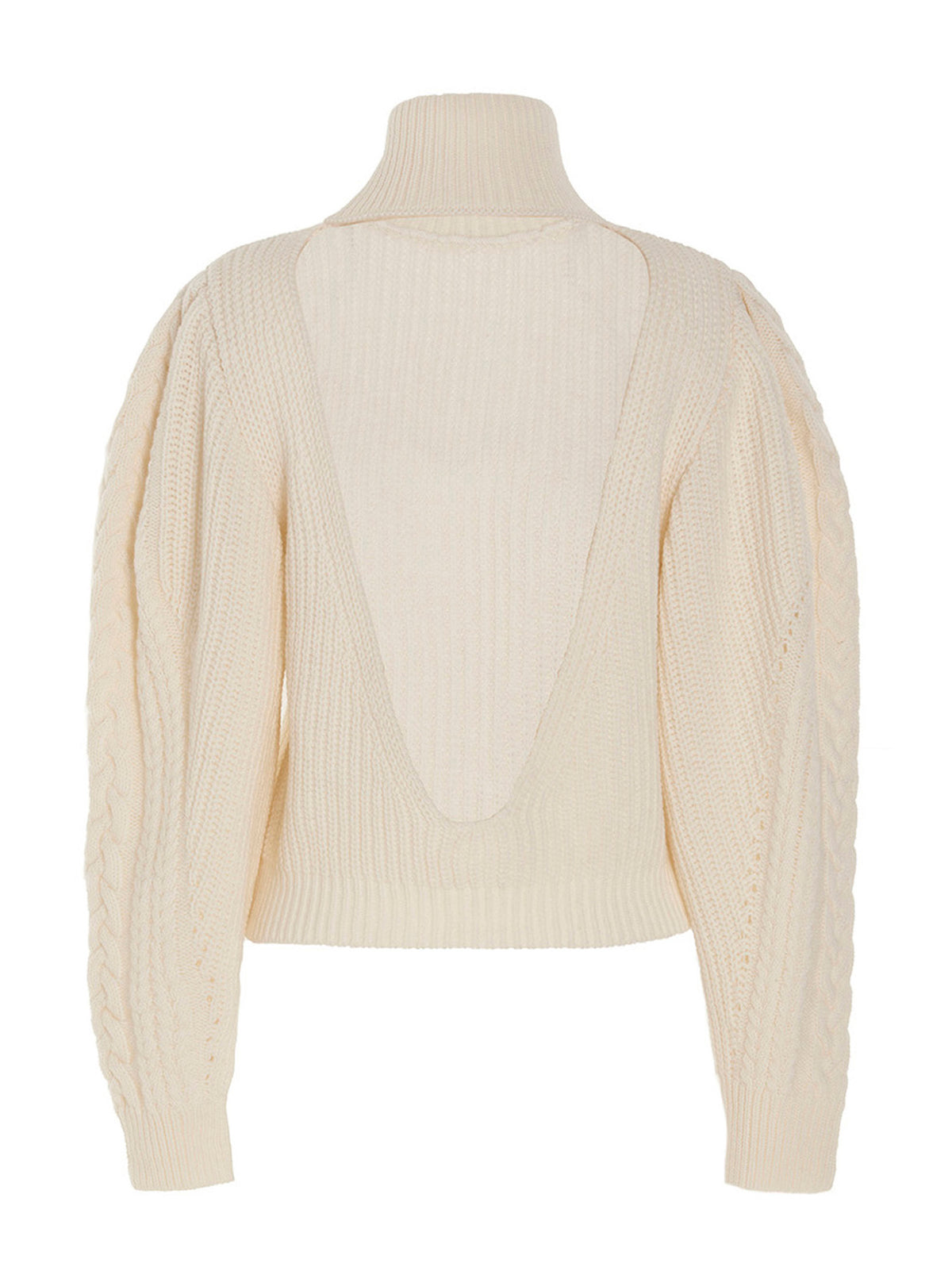 Cardigan by MIXIK for women in wool white presents a textural silhouette, artfully finished with a textural wrap turtle neckline and for a sophisticated, textural look.