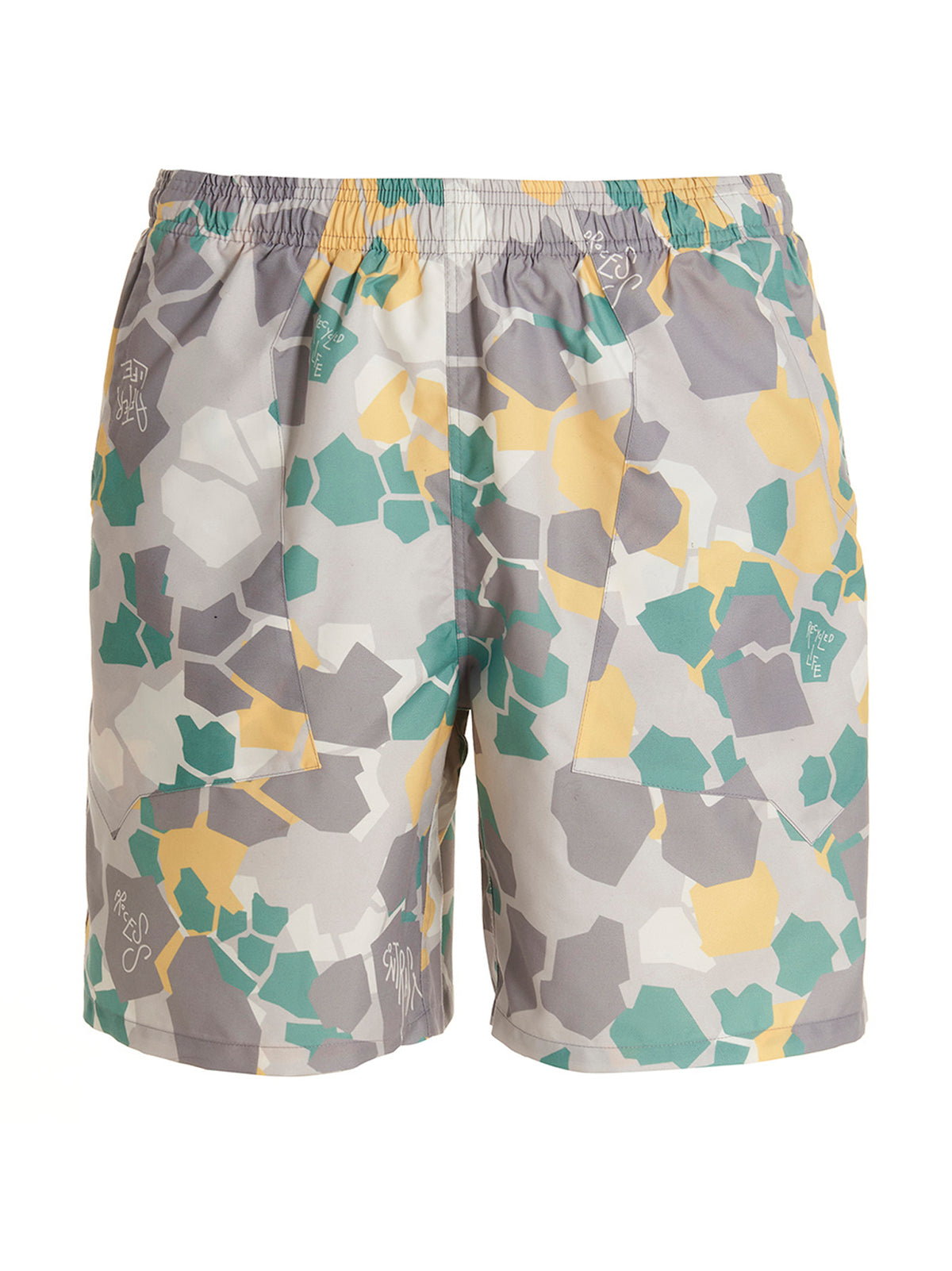 Short Trousers by Objects IV Life for men in polyethylene multicolor & print features an effortless chic silhouette, meticulously tailored with a sophisticated , short, and for a effortless chic finish.