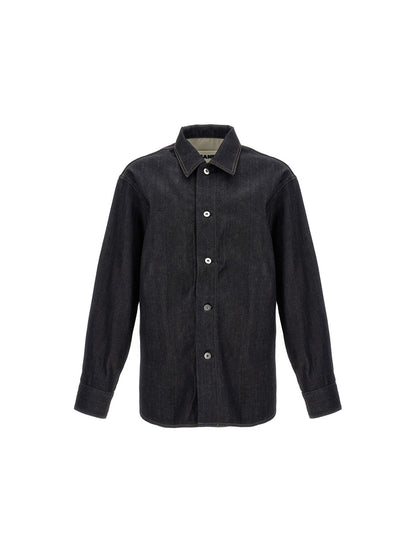 Jil Sander Blue Cotton Blouse