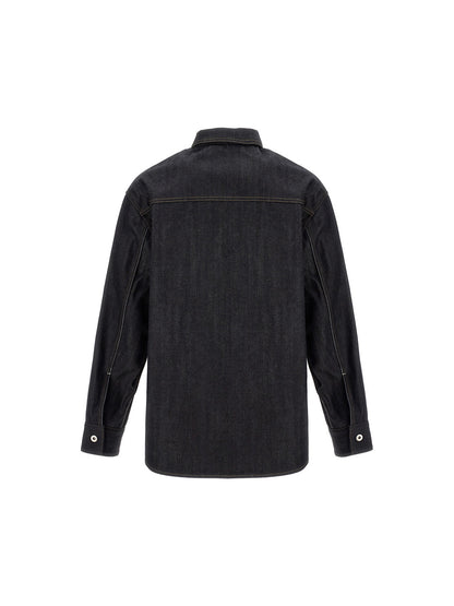 Jil Sander Blue Cotton Blouse