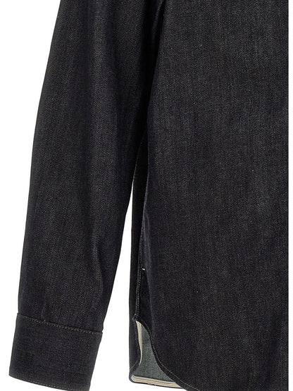 Jil Sander Blue Cotton Blouse