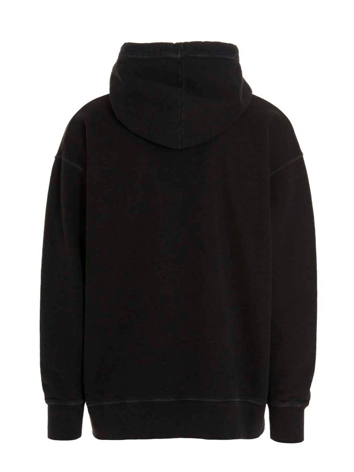 Sweatshirt Hoodie by Dsquared² for men in cotton black & print features a slouchy chic silhouette, detailed with a slouchy chic and a signature hooded neckline for an elevated aesthetic.