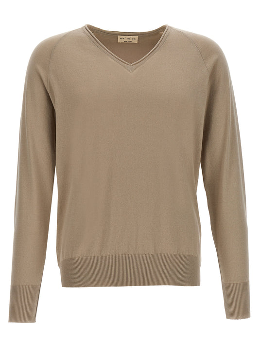 MA'RY'YA Beige Cotton Cardigan