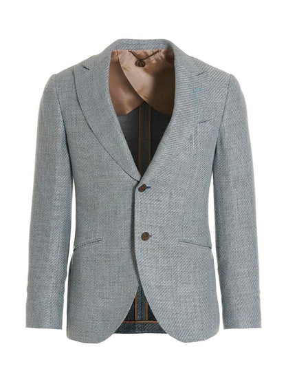MAURIZIO MIRI Blue Silk Blazer
