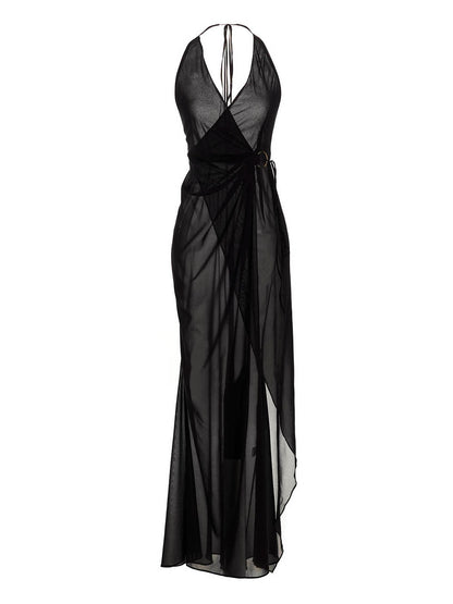 Louisa Ballou Black Silk Long Dress