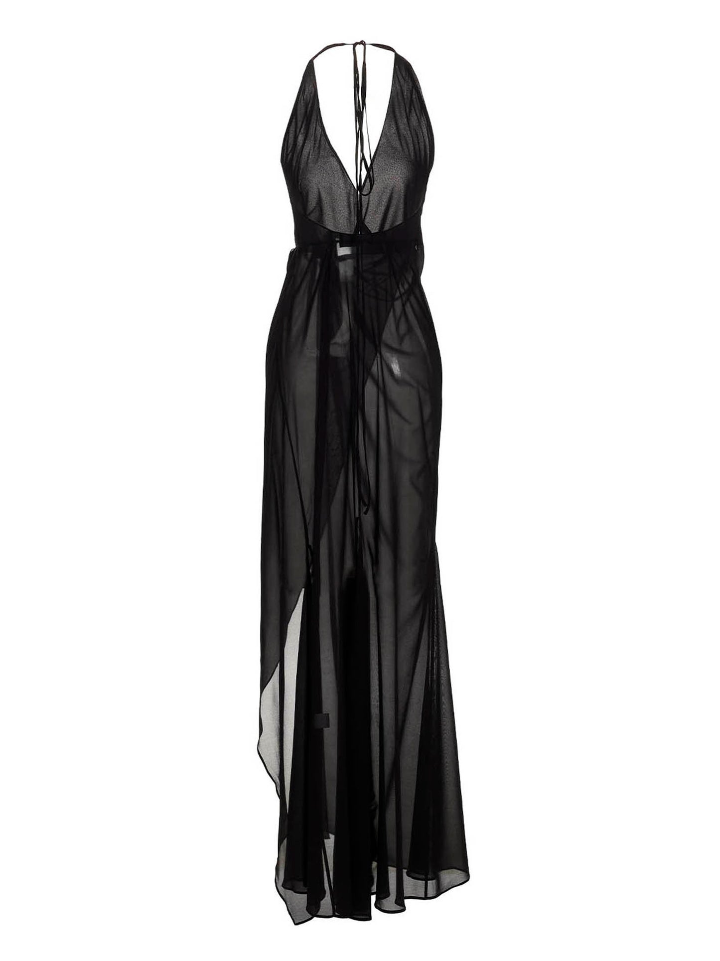 Louisa Ballou Black Silk Long Dress