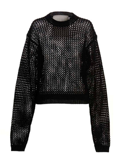 RAMAEL Black Cotton Cardigan