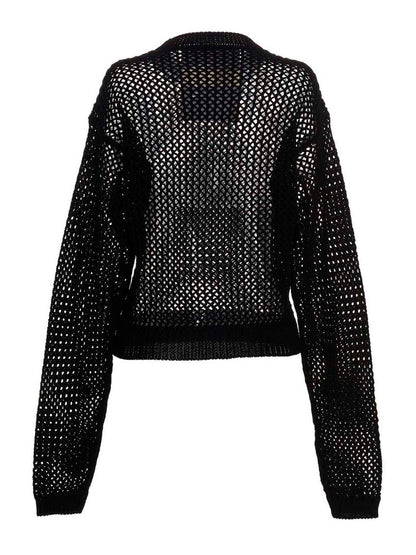 RAMAEL Black Cotton Cardigan