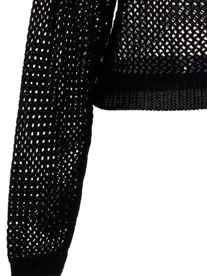 RAMAEL Black Cotton Cardigan