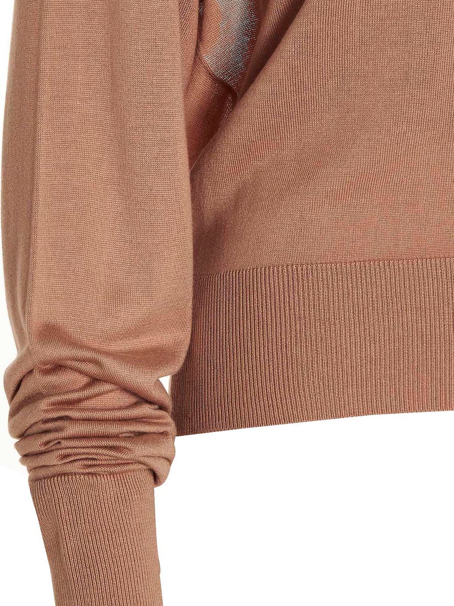 RAMAEL Beige Silk Cardigan