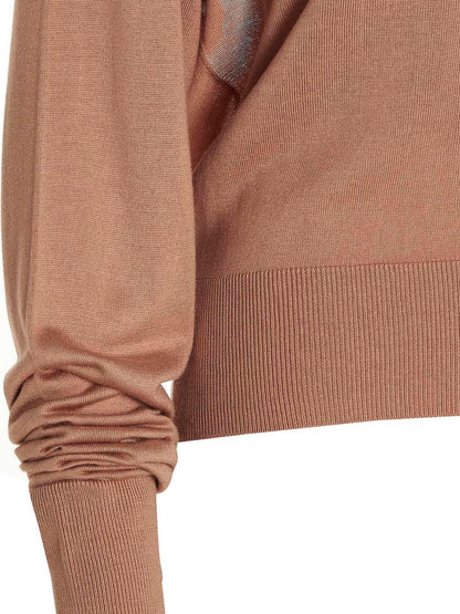 RAMAEL Beige Silk Cardigan