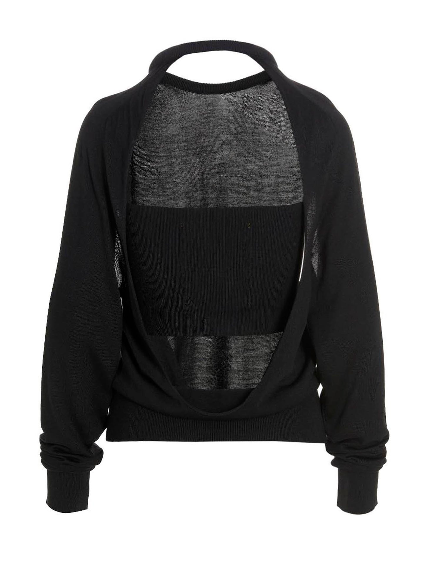 RAMAEL Black Silk Cardigan