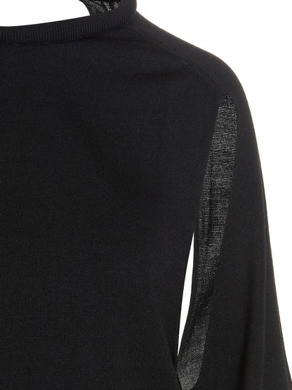 RAMAEL Black Silk Cardigan