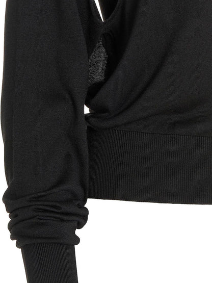 RAMAEL Black Silk Cardigan