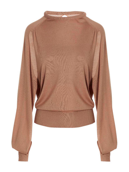 RAMAEL Beige Silk Cardigan