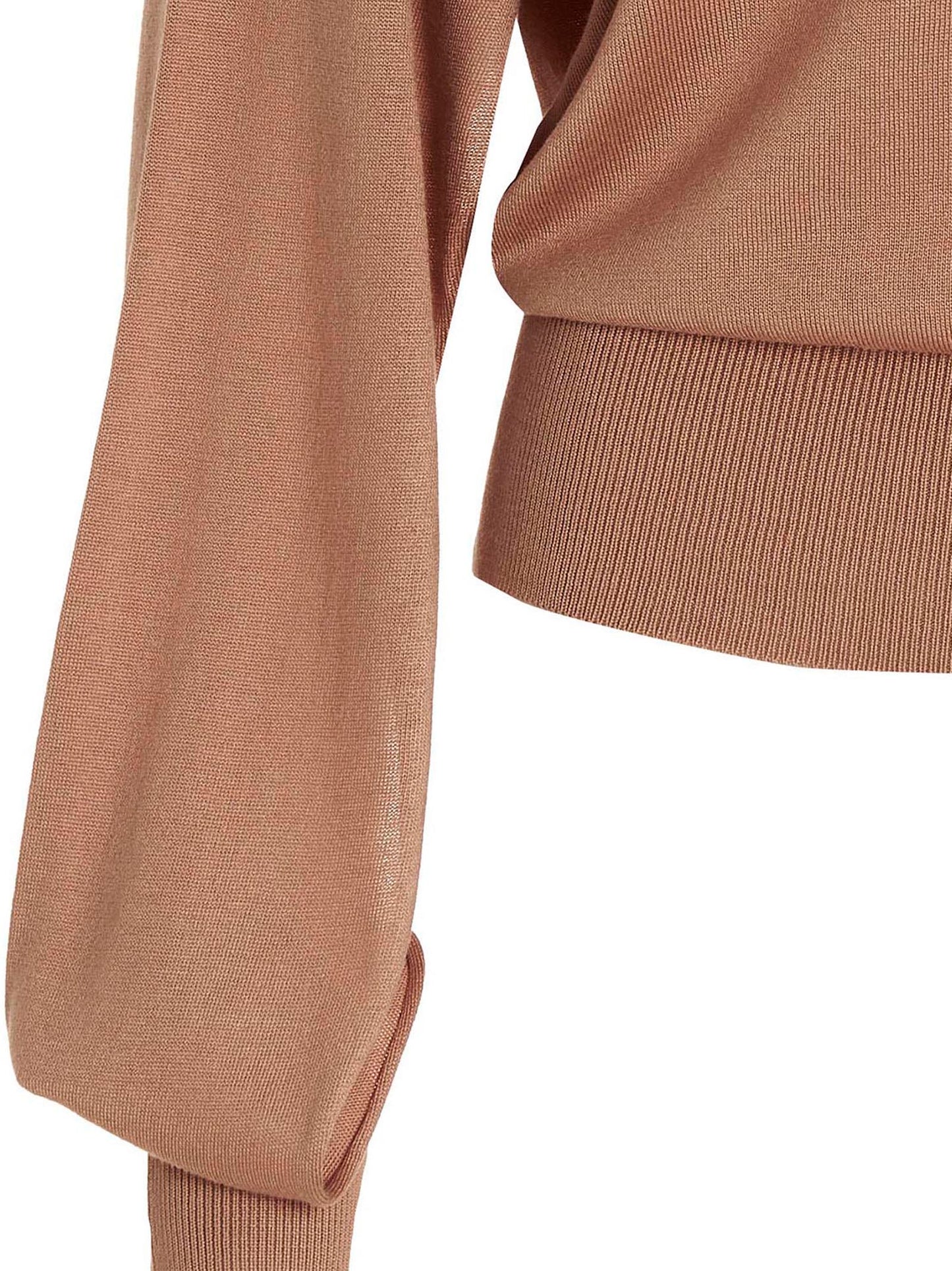 RAMAEL Beige Silk Cardigan
