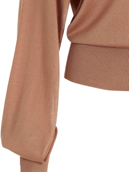 RAMAEL Beige Silk Cardigan