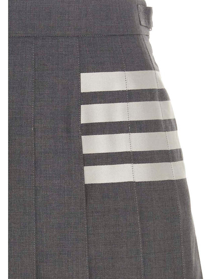 Thom Browne Gray Wool Long Skirt