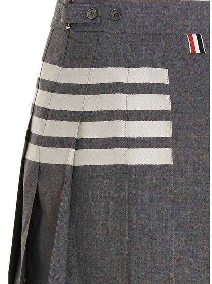 Thom Browne Gray Wool Long Skirt