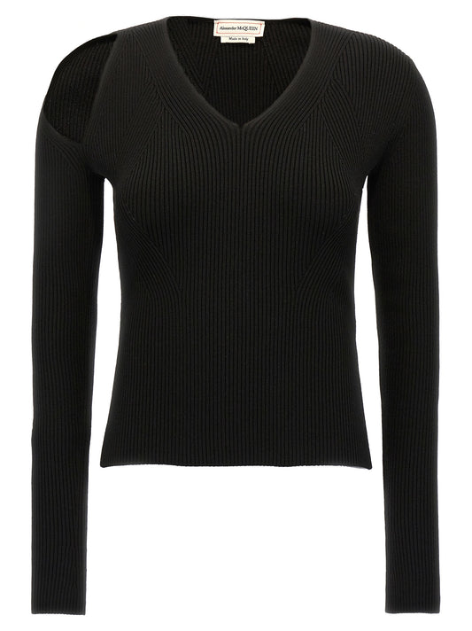 Alexander McQueen Black Wool Cardigan