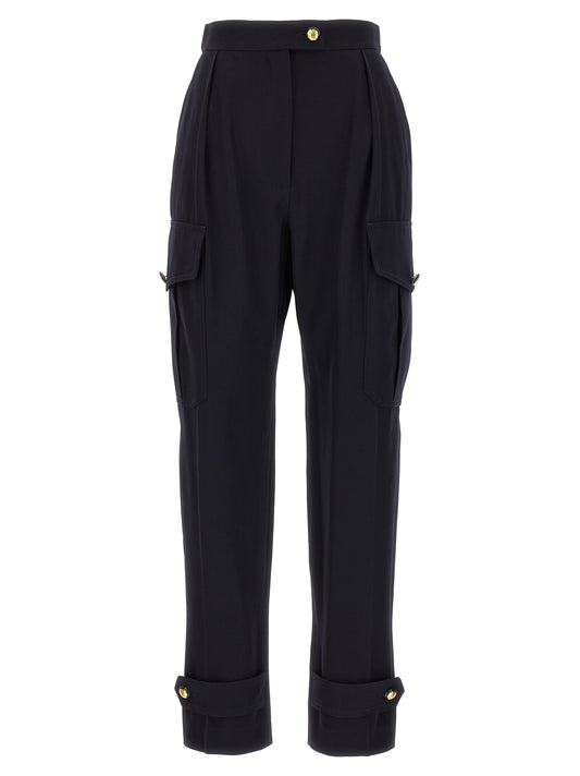 Alexander McQueen Blue Wool Cargo Pants