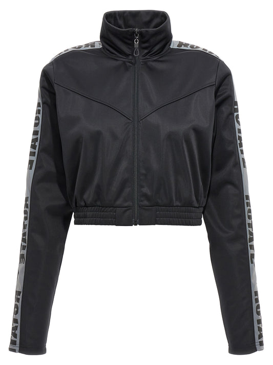 Activewear Sweatshirt by ROTATE BIRGER CHRISTENSEN for women in polyester black features an streamlined silhouette, showcasing the streamlined high-collar neckline and long-sleeve with functional for a premium, athletic look.