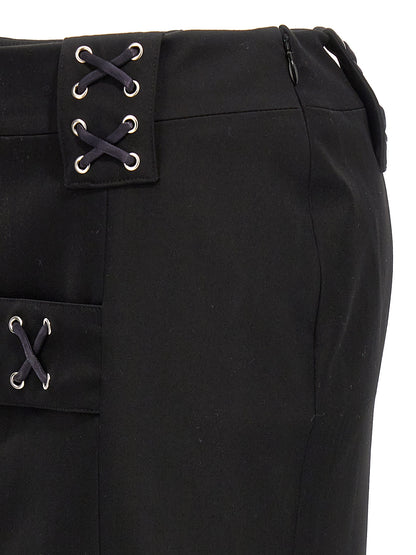 Alessandra Rich Black Wool Midi Skirt