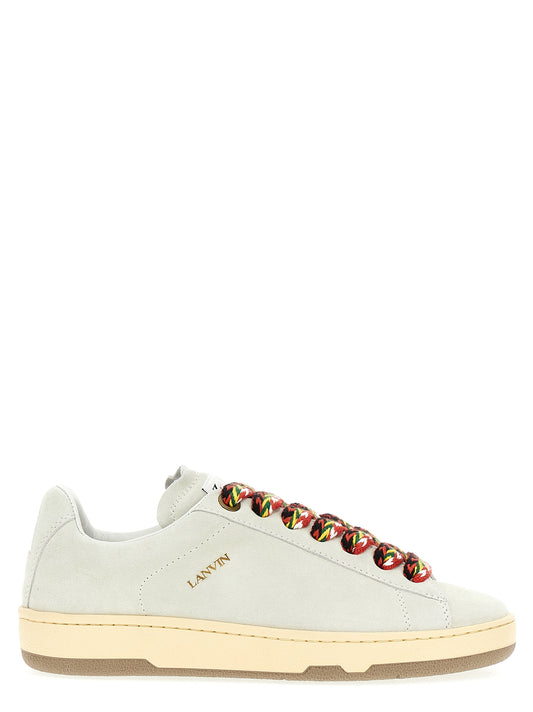 Sneakers by Lanvin for men in calfskin leather white features an fashionable silhouette, showcasing the premium Men's Fashion Calfskin Leather Sneakers in a fashionable fashion style that offers a fashionable finish for refined style.