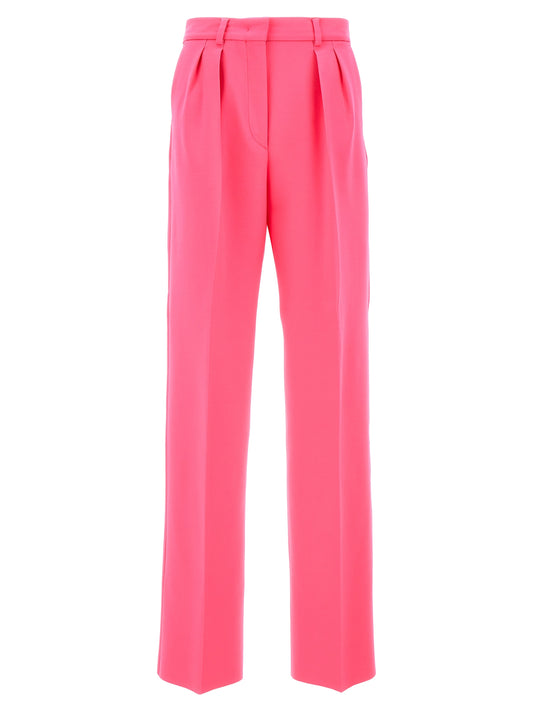 Casual Pants by Sportmax for women in virgin wool fuchsia features an sartorial wide and long with a cut for a sartorial finish.