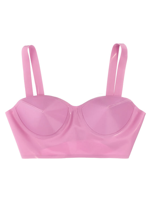 Bra by Maison Margiela for women in lurex multicolor & pink presents a bespeak silhouette, showcasing the bespeak Women's Lurex Bra design with a premium bespeak finish.