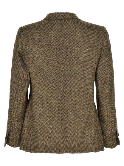 MAURIZIO MIRI Beige Alpaca Leather Blazer