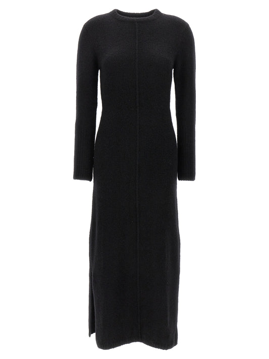 Dress by Loulou De Saison for women in plush polyamide & cashmere black features an magnificent silhouette, artfully detailed with a magnificent and long-sleeve that flows into an magnificent maxi long.
