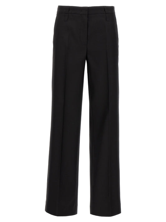 Trousers by CELLAR DOOR for women in virgin wool & silk black features a artisanal silhouette, showcasing a sophisticated with a long and for a artisanal finish.