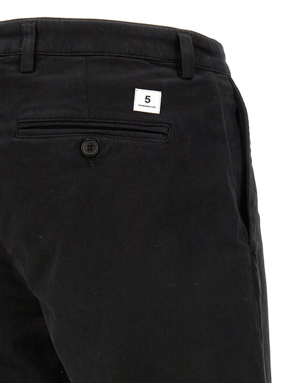 Department 5 Black Cotton Casual Pants