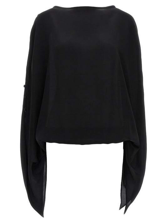 DI.LA3 PARI' Black Silk Blouse