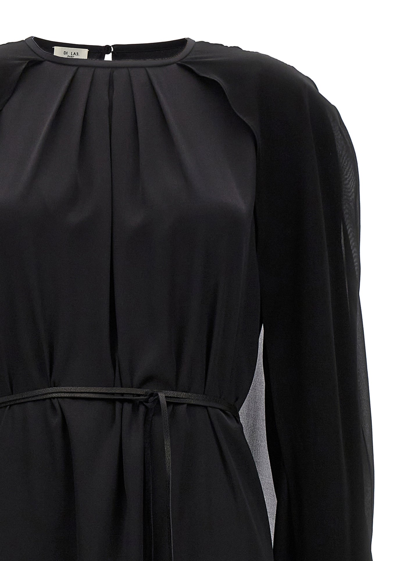 DI.LA3 PARI' Black Silk Long Dress