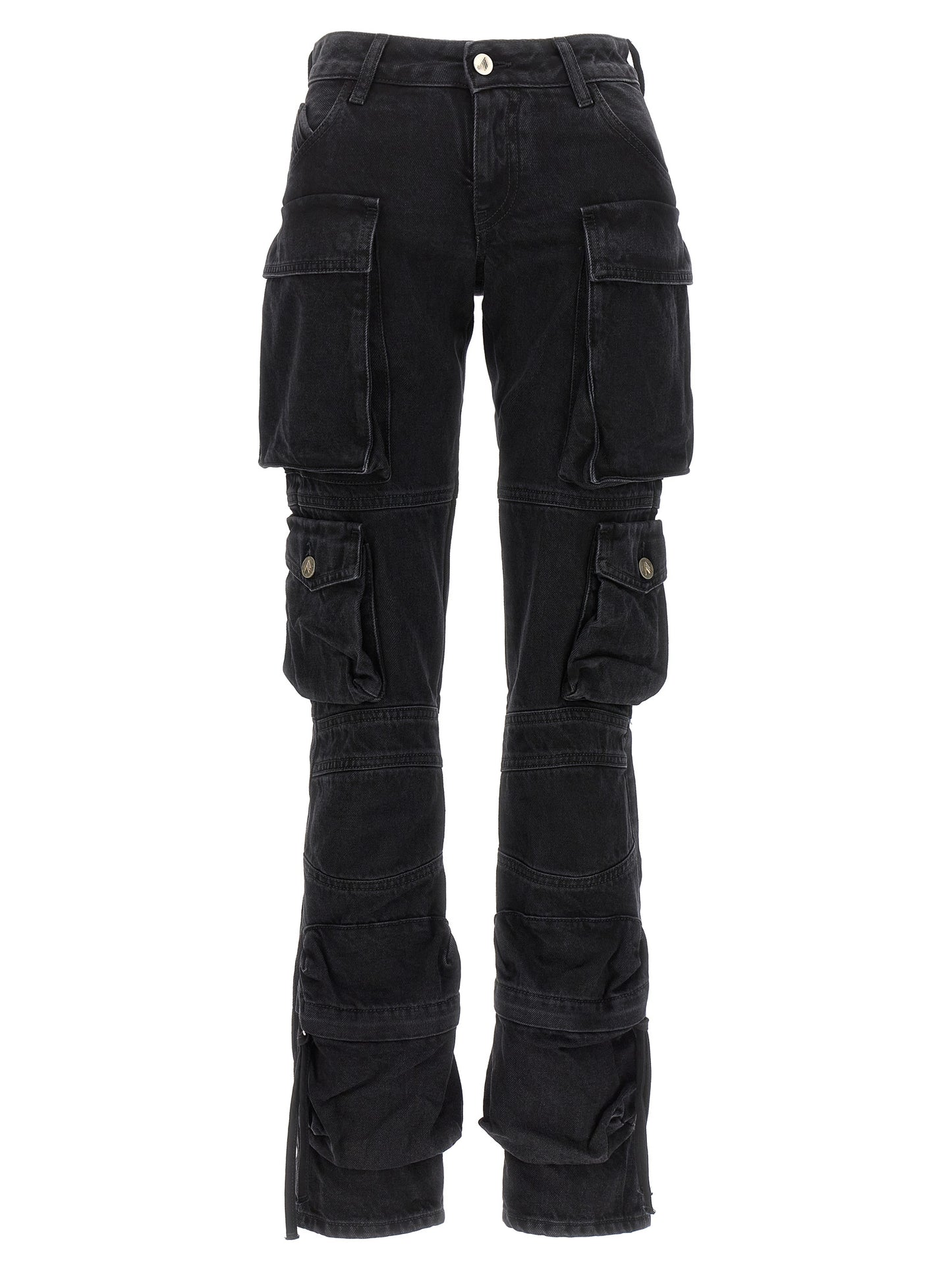 The Attico Black Cotton Cargo Pants