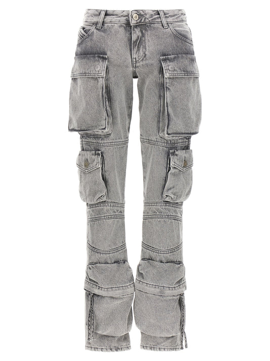 Cargo Pants by The Attico for women in denim cotton gray features an smart casual skinny and long, expertly tailored with a low rise and smart casual utilitarian details for a sophisticated look.