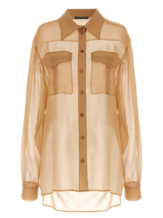 Alberta Ferretti Beige Silk Blouse