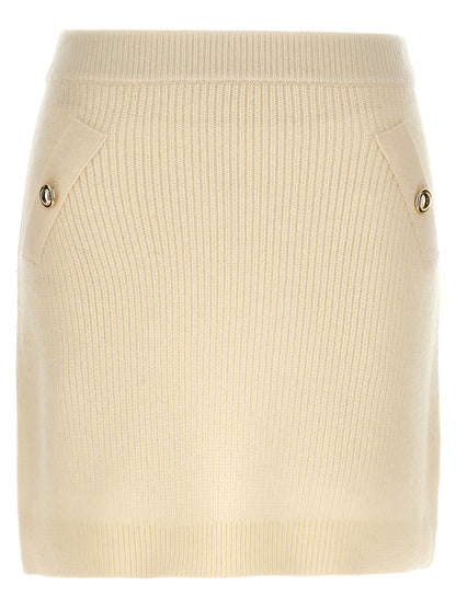 Michael Kors White Wool Long Skirt