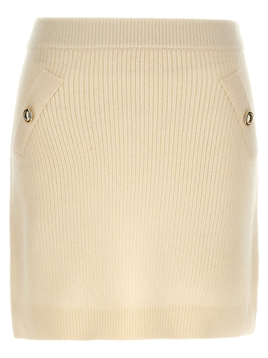 Michael Kors White Wool Long Skirt