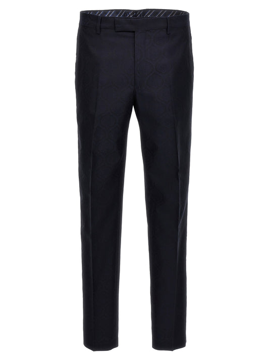 Etro Blue Cotton Dress Pants