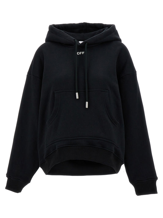 Sweatshirt Hoodie by Off-White for women in cotton black, white & signature showcases a city-ready silhouette, artfully detailed with a signature hooded neckline and for a city-ready finish.