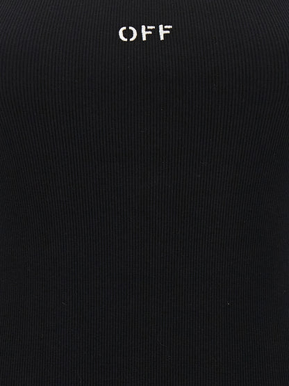 Off-White Black Cotton Short Dress