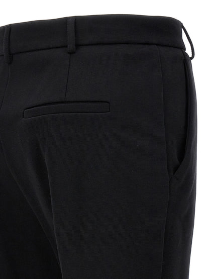 Sportmax Black Cotton Casual Pants