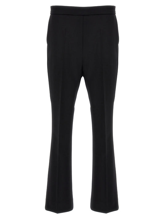 Trousers by Max Mara for women in virgin wool black features an on trend silhouette, showcasing a sophisticated cropped with a cropped and for an on trend finish.