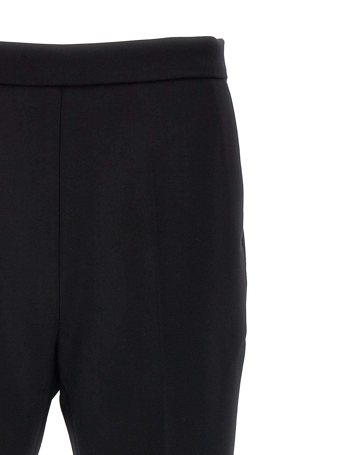 Max Mara Black Virgin Wool Cropped Pants