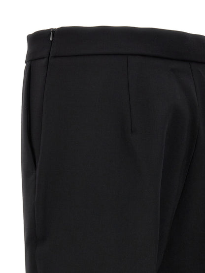 Max Mara Black Virgin Wool Cropped Pants