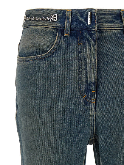 Givenchy Blue Cotton Bootcut Jeans