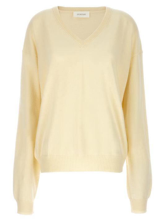 Cardigan by Sportmax for women in cashmere bicolour & yellow features an crisp silhouette, showcasing a sophisticated v-neck neckline and detail for a truly crisp finish.